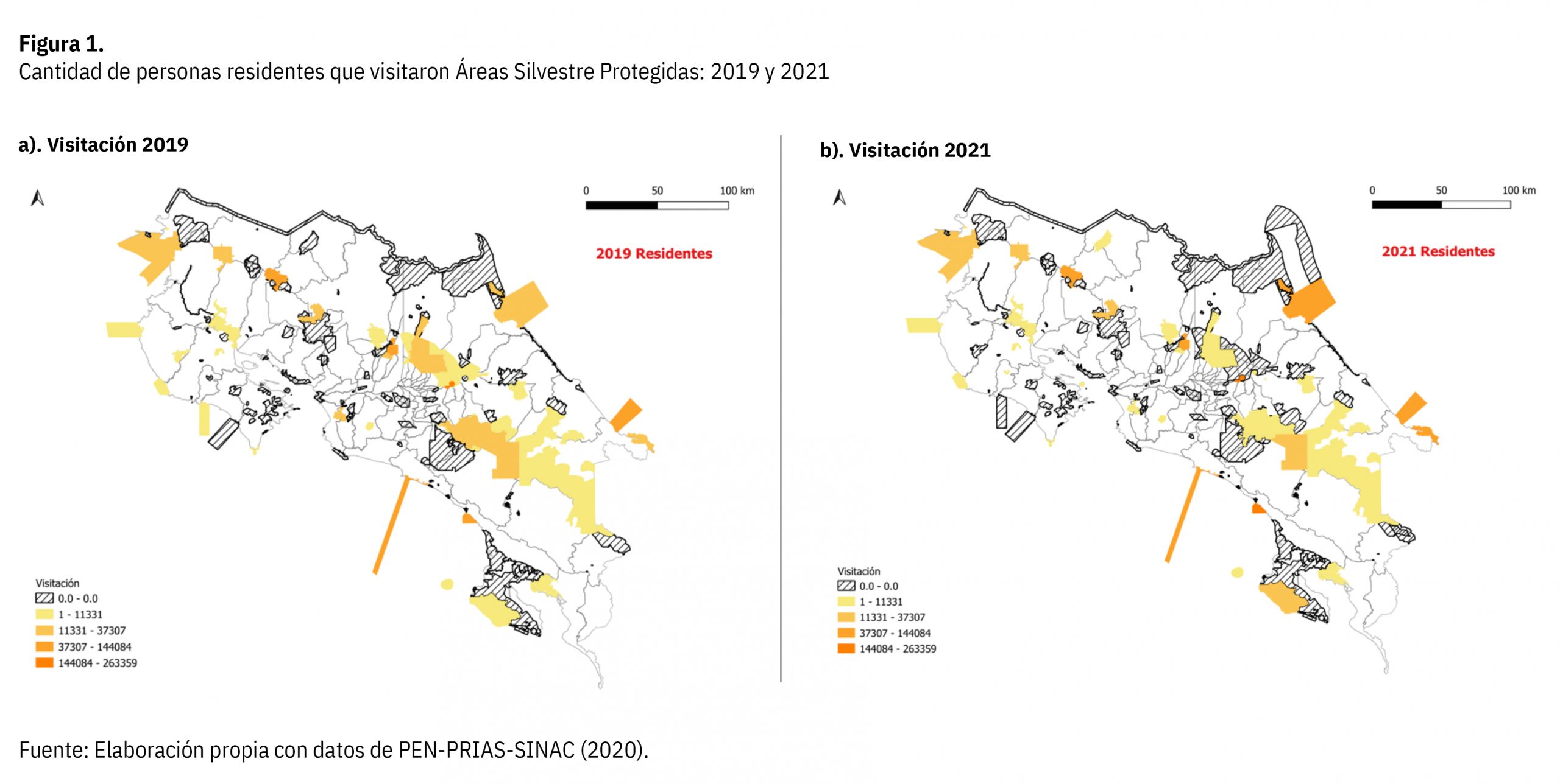 Mapas de visitación en Parques Nacionales